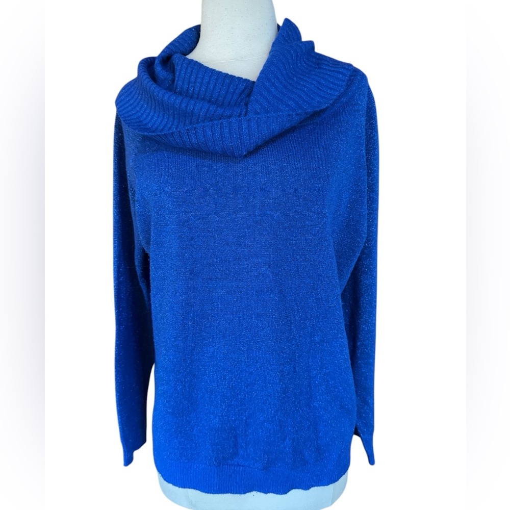 1990s Simply Styled by Sears Metallic Sparkly Cowl Sweater